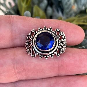 Handcrafted Faceted Tanzanite Sterling Silver Ring